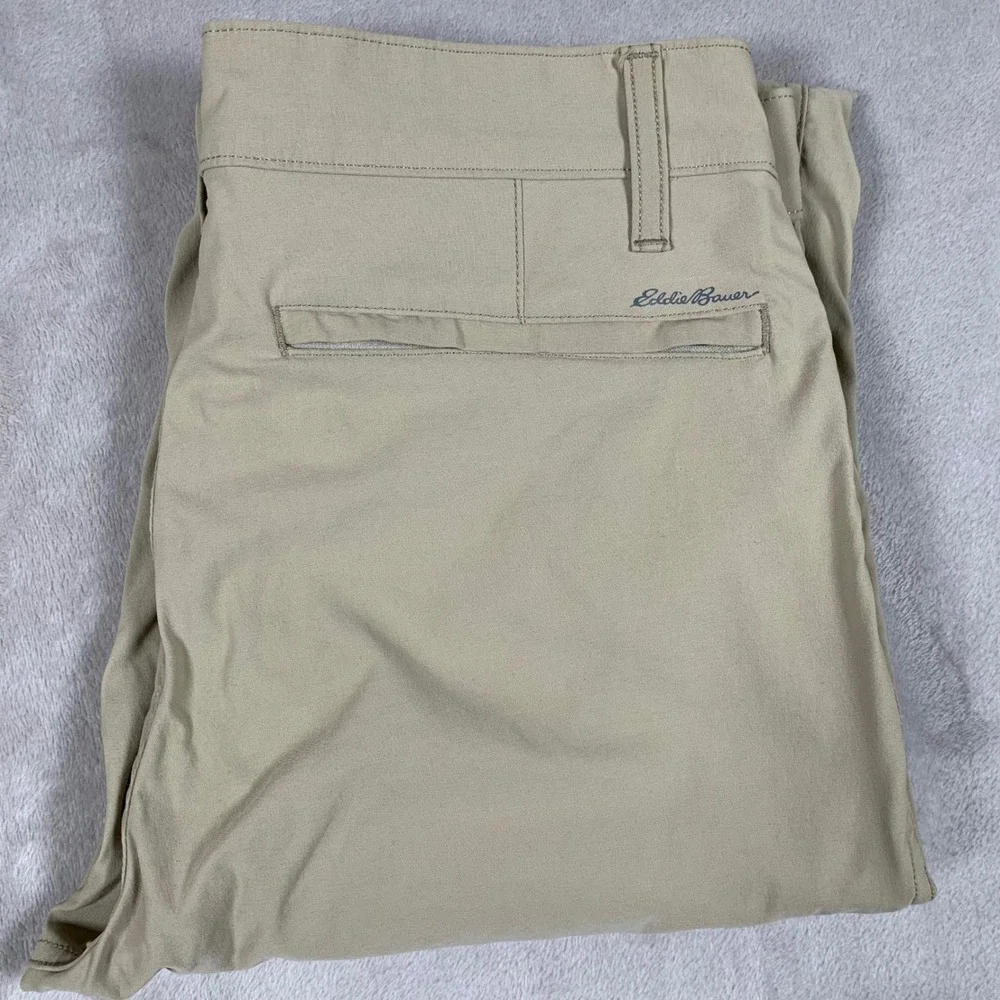 Eddie Bauer Travex Pants Mens 30x30 Khaki Tan Nylon Spandex Stretch Outdoor